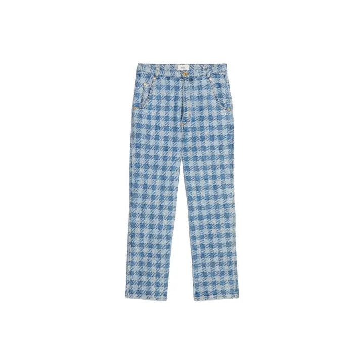 AMI AMIPARIS SS23 Plaid Straight Leg Jeans for Men 0079 Size US 30 / EU 46 - 2 Thumbnail
