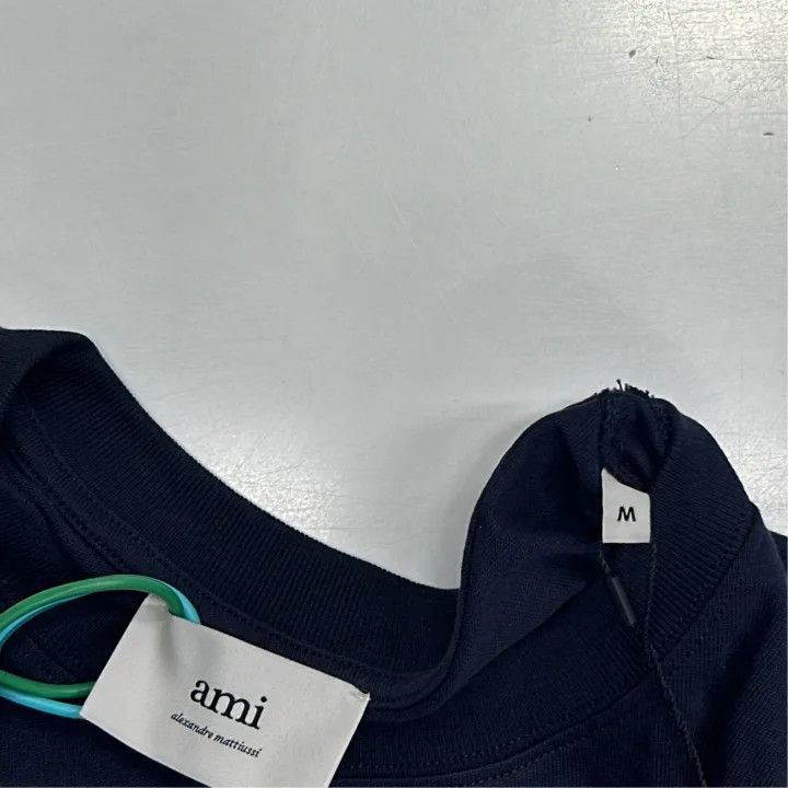 AMI Ami Paris Logo Cotton T-Shirt for Unisex 0079 Size US M / EU 48-50 / 2 - 2 Thumbnail