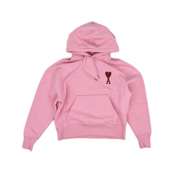 AMI AMIPARIS Pink Logo Hoodie for All 0079 Size US XS / EU 42 / 0 - 2 Thumbnail