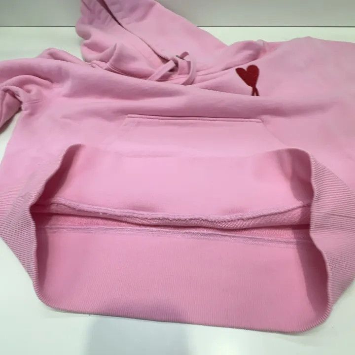 AMI AMIPARIS Pink Logo Hoodie for All 0079 Size US XS / EU 42 / 0 - 8 Thumbnail