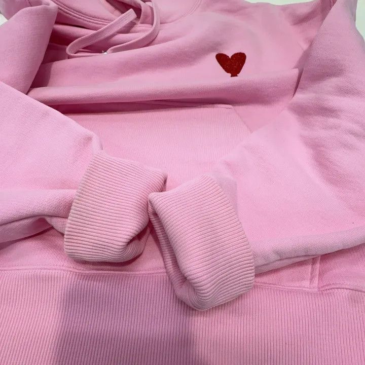 AMI AMIPARIS Pink Logo Hoodie for All 0079 Size US XS / EU 42 / 0 - 10 Thumbnail