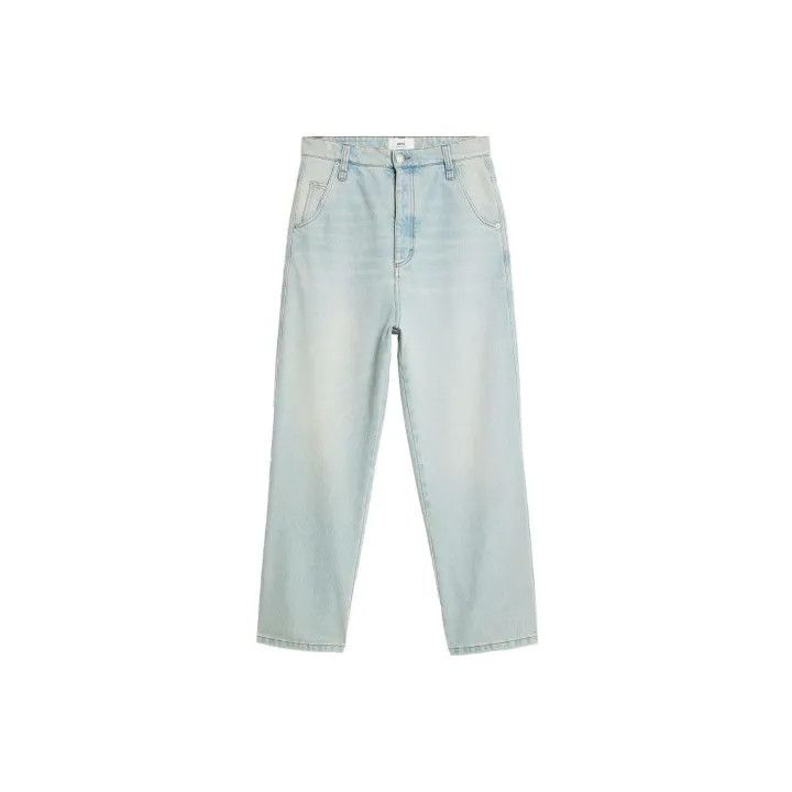 AMI AMIPARIS Light Blue Wide-Leg Denim Pants 0079 Size US 32 / EU 48 - 2 Thumbnail