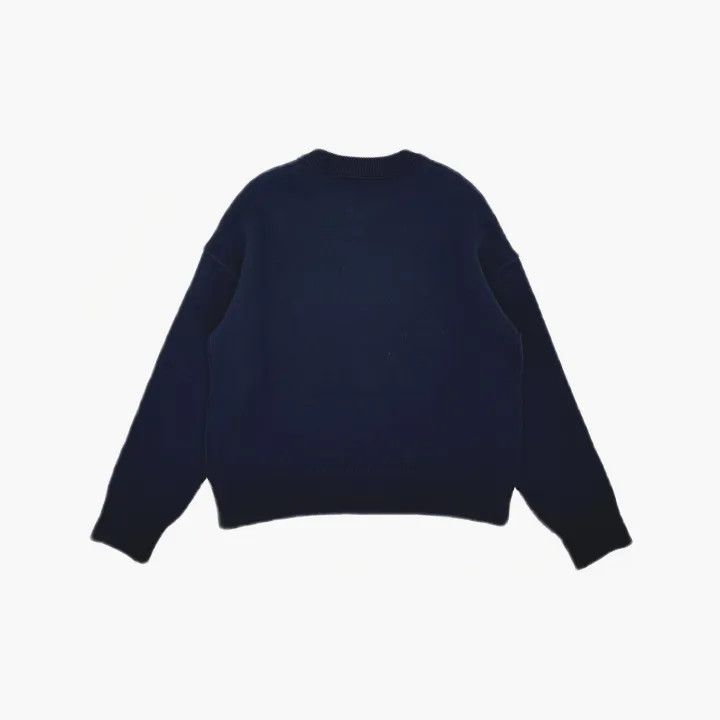 AMI AMIPARIS Letter Heart Embroidered Oversized Sweater 0079 Size US L / EU 52-54 / 3 - 3 Thumbnail