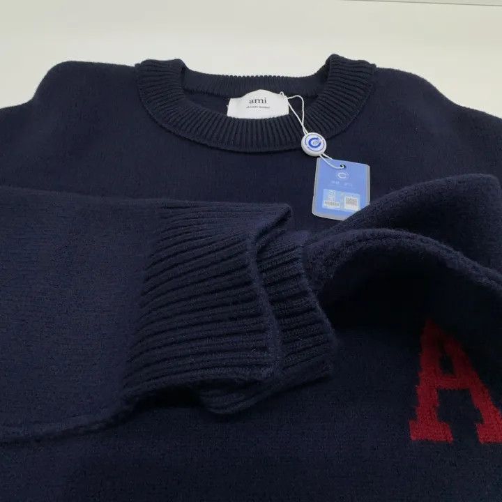 AMI AMIPARIS Letter Heart Embroidered Oversized Sweater 0079 Size US L / EU 52-54 / 3 - 9 Thumbnail