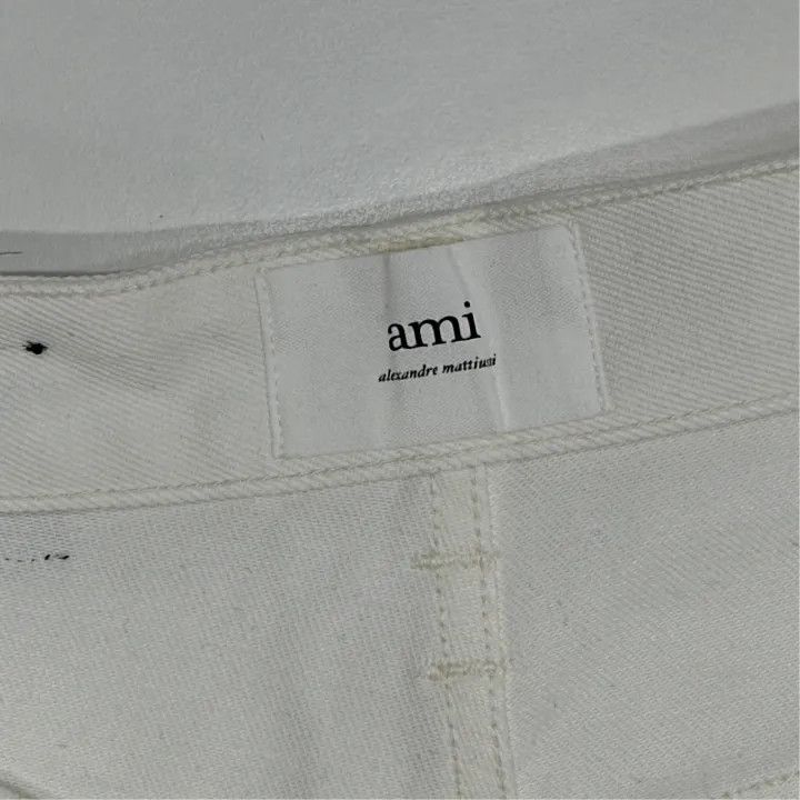 AMI AMIPARIS White Logo Side Tape Wide-Leg Pants 0079 Size US 29 - 5 Thumbnail