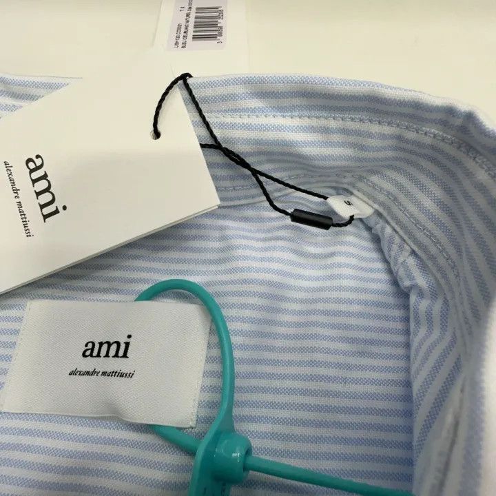 AMI AMIPARIS Heart Stripe Long Sleeve Shirt 0079 Size US S / EU 44-46 / 1 - 2 Thumbnail