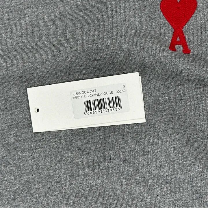 AMI AMIPARIS SS23 Grey Heart Embroidered Sweatshirt 0079 Size US S / EU 44-46 / 1 - 4 Thumbnail