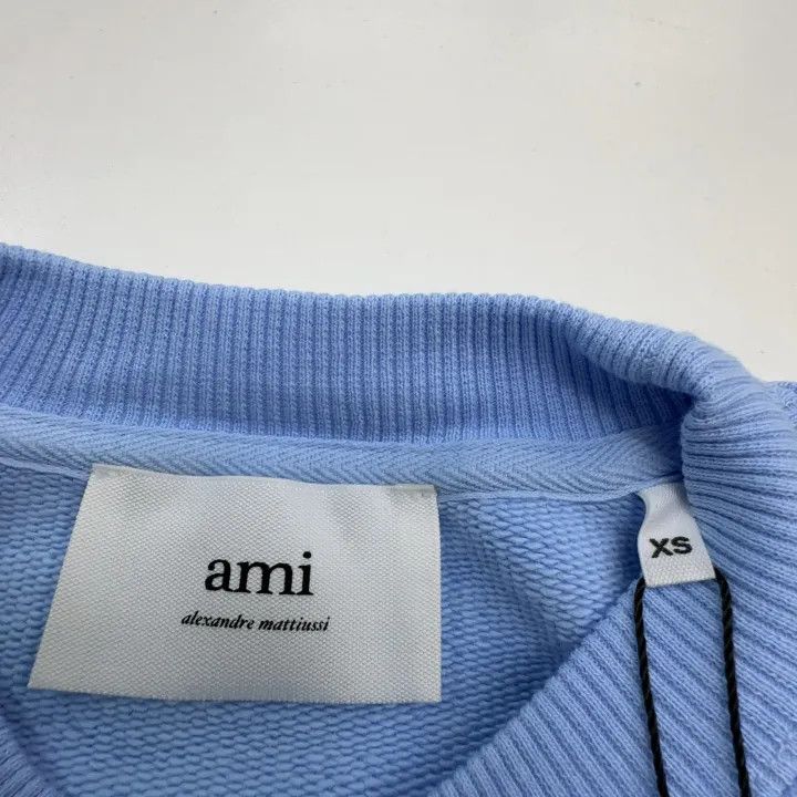 AMI AMIPARIS Sky Blue Heart Embroidered Sweatshirt 0079 Size US XS / EU 42 / 0 - 5 Thumbnail