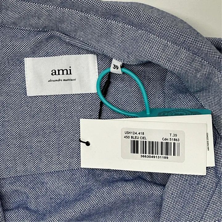 AMI AMIPARIS Heart Embroidered Long Sleeve Shirt 0079 Size US M / EU 48-50 / 2 - 3 Thumbnail
