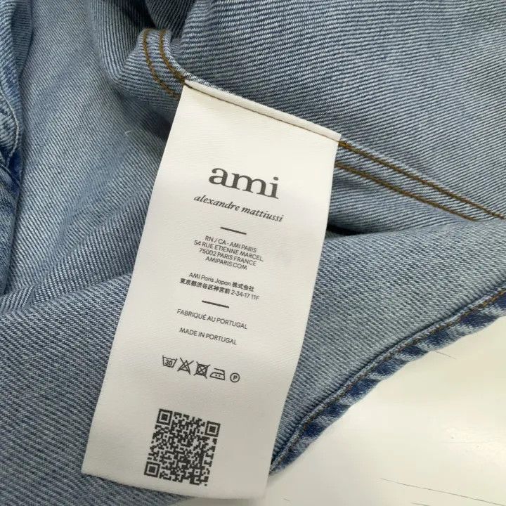 AMI AMIPARIS Embroidered Long Sleeve Shirt Indigo 0079 Size US S / EU 44-46 / 1 - 4 Thumbnail