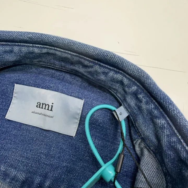 AMI AMIPARIS Embroidered Long Sleeve Shirt Indigo 0079 Size US S / EU 44-46 / 1 - 3 Thumbnail