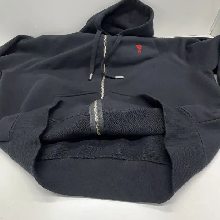 AMI AMIPARIS FW23 Black Cotton Hooded Sweatshirt 0079 Size US XL / EU 56 / 4 - 8 Thumbnail