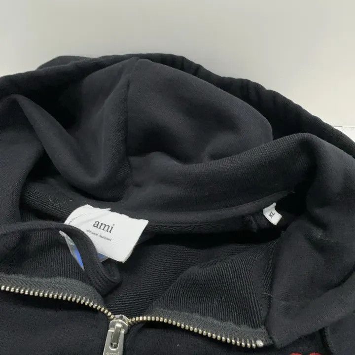AMI AMIPARIS FW23 Black Cotton Hooded Sweatshirt 0079 Size US XL / EU 56 / 4 - 4 Thumbnail