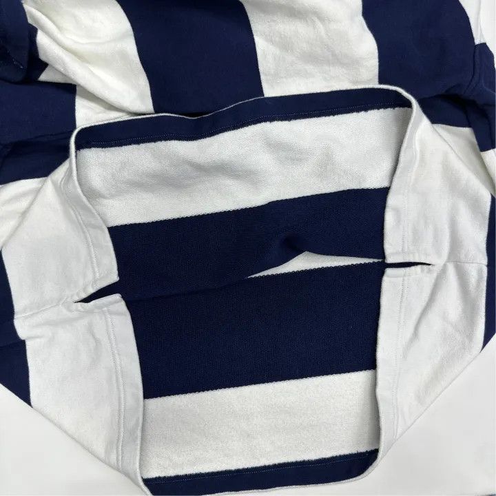AMI AMIPARIS Striped Logo Long Sleeve Polo Shirt 0079 Size US M / EU 48-50 / 2 - 7 Thumbnail