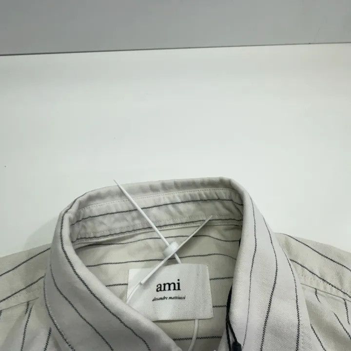 AMI AMIPARIS Striped Heart Long Sleeve Shirt 0079 Size US S / EU 44-46 / 1 - 6 Thumbnail