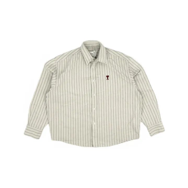 AMI AMIPARIS Striped Heart Long Sleeve Shirt 0079 Size US S / EU 44-46 / 1 - 2 Thumbnail