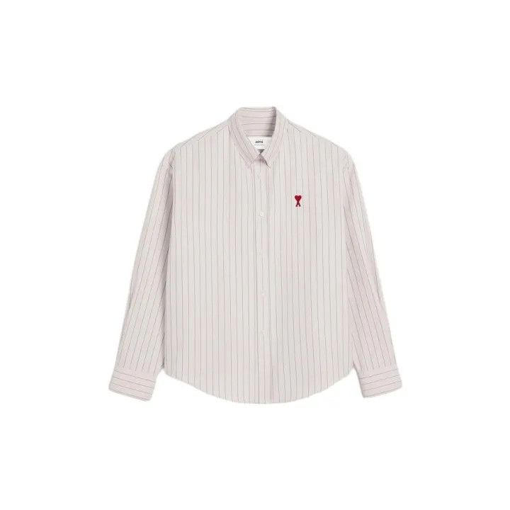 AMI AMIPARIS Striped Long Sleeve Shirt for Men 0079 Size US M / EU 48-50 / 2 - 2 Thumbnail