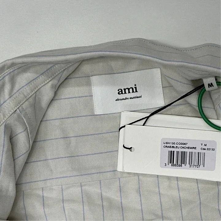 AMI AMIPARIS Striped Long Sleeve Shirt for Men 0079 Size US M / EU 48-50 / 2 - 3 Thumbnail