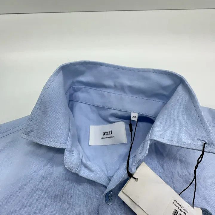 AMI AMIPARIS Blue Button-Down Shirt with Heart Design 0079 Size US XS / EU 42 / 0 - 8 Thumbnail