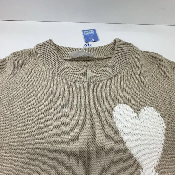 AMI AMIPARIS SS22 Love Heart Logo Knitted Sweater 0079 Size US M / EU 48-50 / 2 - 7 Thumbnail