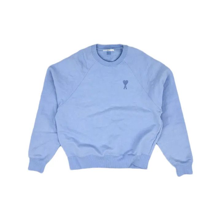 AMI AMIPARIS Sky Blue Heart Emblem Sweatshirt 0079 Size US L / EU 52-54 / 3 - 2 Thumbnail