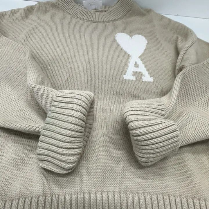 AMI AMIPARIS Heart Logo Casual Knitted Sweater 0079 Size US M / EU 48-50 / 2 - 9 Thumbnail