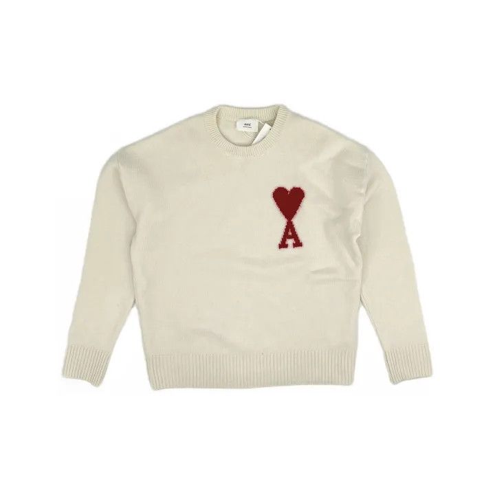 AMI AMIPARIS Heart Logo White Sweatshirt 0079 Size US L / EU 52-54 / 3 - 2 Thumbnail