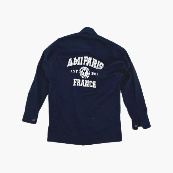 AMI AMIPARIS Logo Print Long Sleeve Shirt 0079 Size US S / EU 44-46 / 1 - 3 Thumbnail