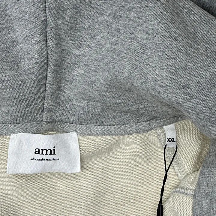 AMI AMIPARIS Heart Logo Zip-Up Hoodie for Men 0079 Size US XXL / EU 58 / 5 - 2 Thumbnail