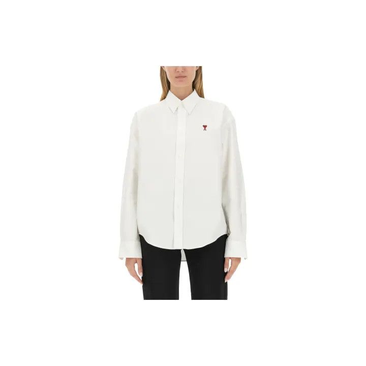 AMI AMIPARIS Red Heart Casual Long Sleeve Shirt 0079 Size US S / EU 44-46 / 1 - 2 Thumbnail