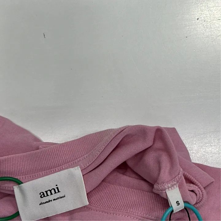 AMI AMIPARIS Pink Heart Logo Short Sleeve T-Shirt 0079 Size US S / EU 44-46 / 1 - 2 Thumbnail