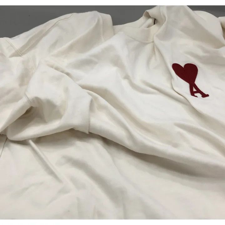 AMI AMIPARIS Heart Logo Embroidered Crew Neck T-shirt 0079 Size US L / EU 52-54 / 3 - 4 Thumbnail