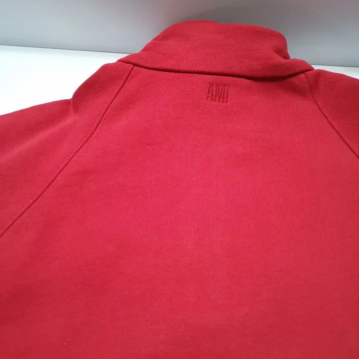AMI AMIPARIS Red Heart Logo Half-Zip Hoodie 0079 Size US XXL / EU 58 / 5 - 9 Thumbnail