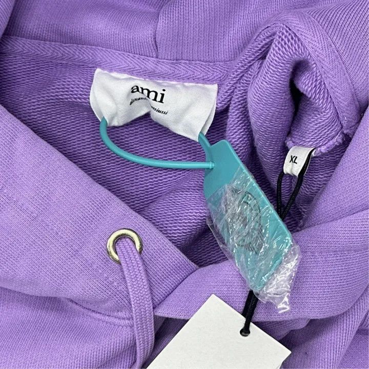 AMI AMIPARIS Purple Love Hoodie for Couples 0079 Size US XL / EU 56 / 4 - 4 Thumbnail