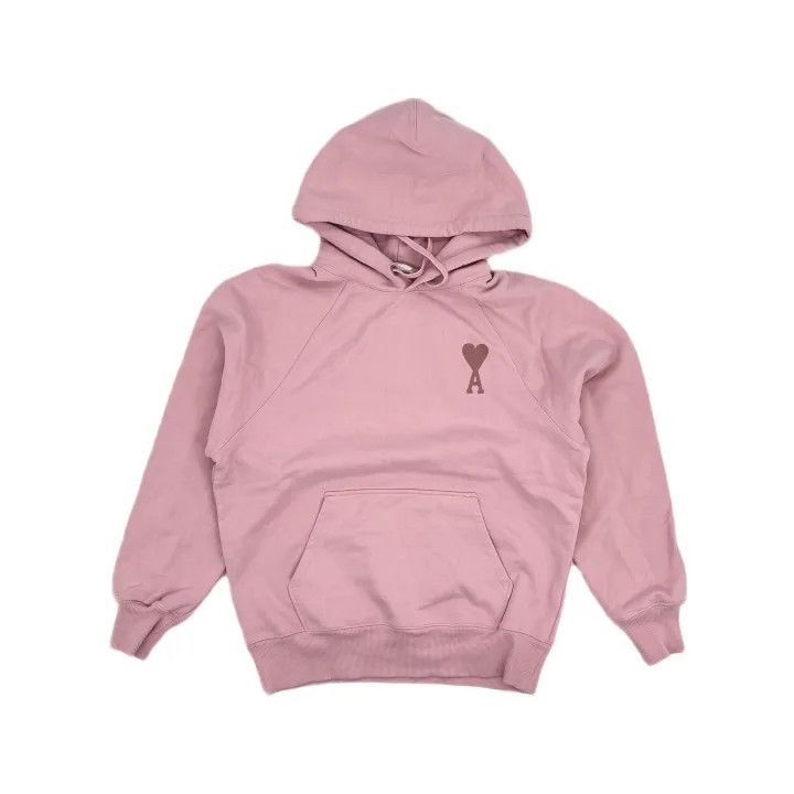AMI AMIPARIS SS22 Pink Heart Logo Hoodie 0079 Size US M / EU 48-50 / 2 - 2 Thumbnail