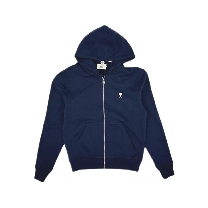 AMI AMIPARIS Heart Embroidery Casual Zip-Up Hoodie 0079 Size US S / EU 44-46 / 1 - 2 Thumbnail