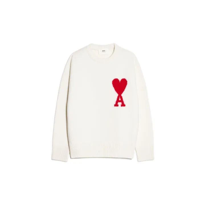 AMI AMIPARIS Love Logo Wool Sweater Unisex 0079 Size US S / EU 44-46 / 1 - 2 Thumbnail