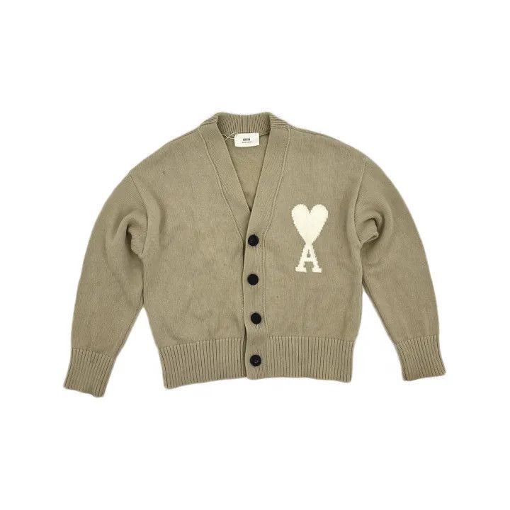 AMI AMIPARIS Casual Love Heart Knit Cardigan 0079 Size US M / EU 48-50 / 2 - 2 Thumbnail