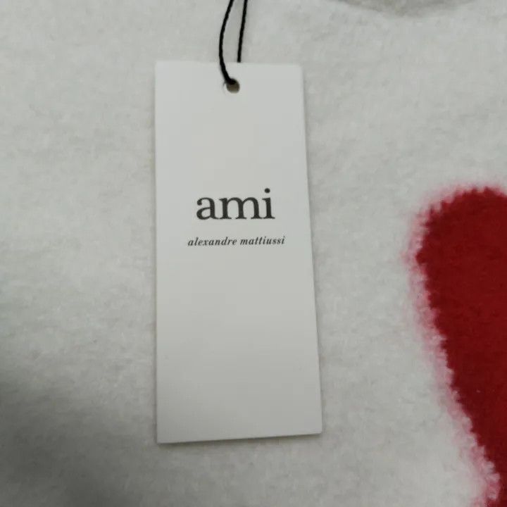 AMI AMIPARIS Heart Logo White Sweatshirt 0079 Size US L / EU 52-54 / 3 - 3 Thumbnail