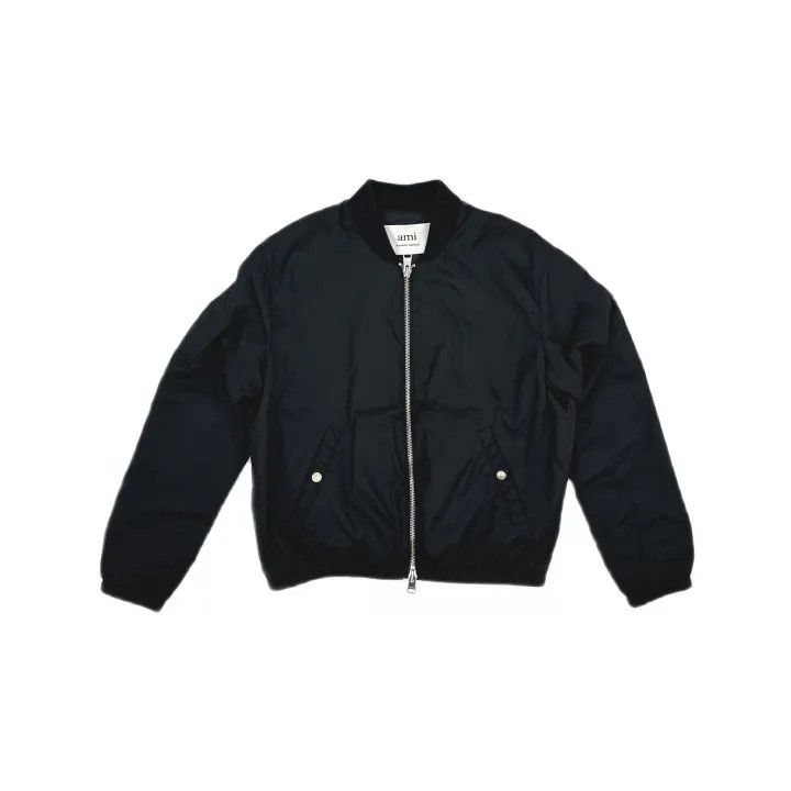 AMI AMIPARIS SS23 Black Pilot Jacket for Men 0079 Size US M / EU 48-50 / 2 - 2 Thumbnail