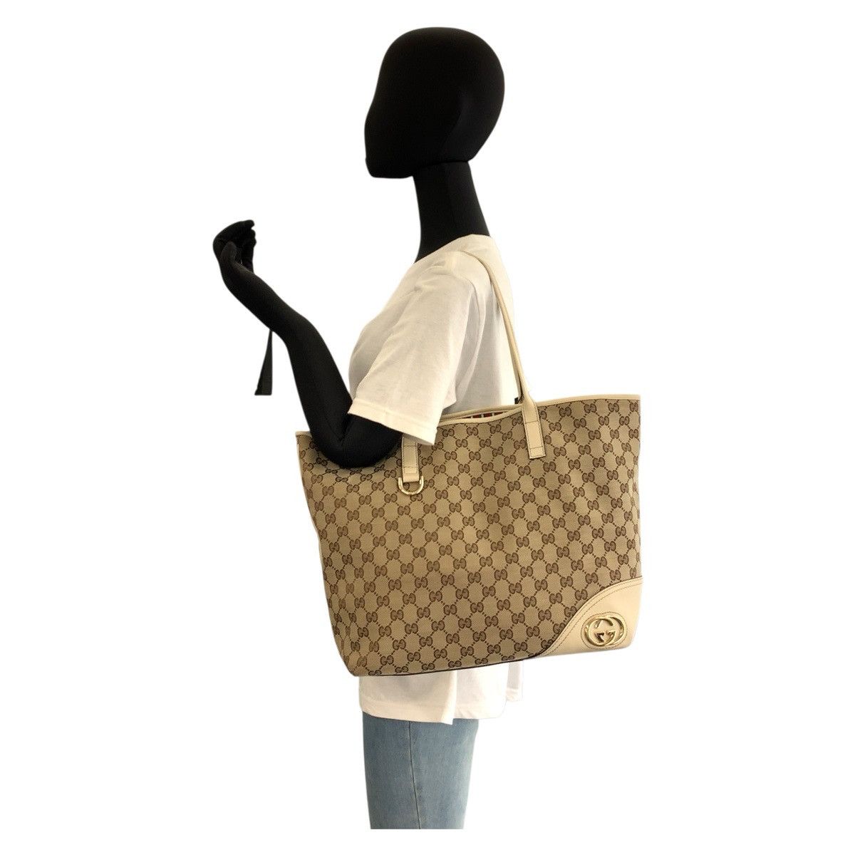 Gucci Gucci Gucci Abbey New Britt GG Canvas Tote Bag Canvas Tote Bag 169945 DUTY FREE for USA Size ONE SIZE - 6 Thumbnail