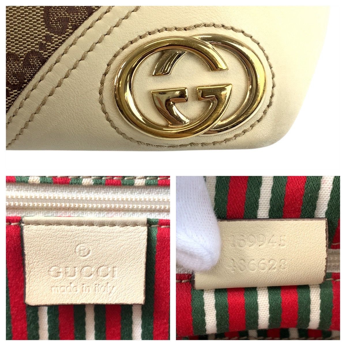 Gucci Gucci Gucci Abbey New Britt GG Canvas Tote Bag Canvas Tote Bag 169945 DUTY FREE for USA Size ONE SIZE - 4 Thumbnail