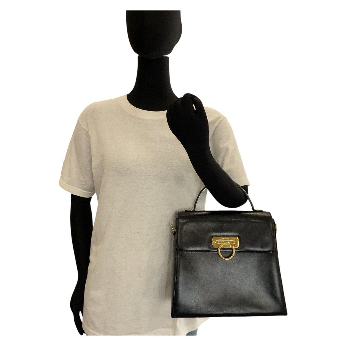Salvatore Ferragamo Salvatore Ferragamo Salvatore Ferragamo Gancini Leather Handbag Leather Handbag E210536 DUTY FREE for USA Size ONE SIZE - 6 Thumbnail