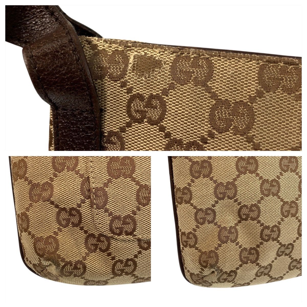 Gucci Gucci Gucci GG Canvas Leather Shoulder Bag Canvas Shoulder Bag 122793 DUTY FREE for USA Size ONE SIZE - 5 Thumbnail