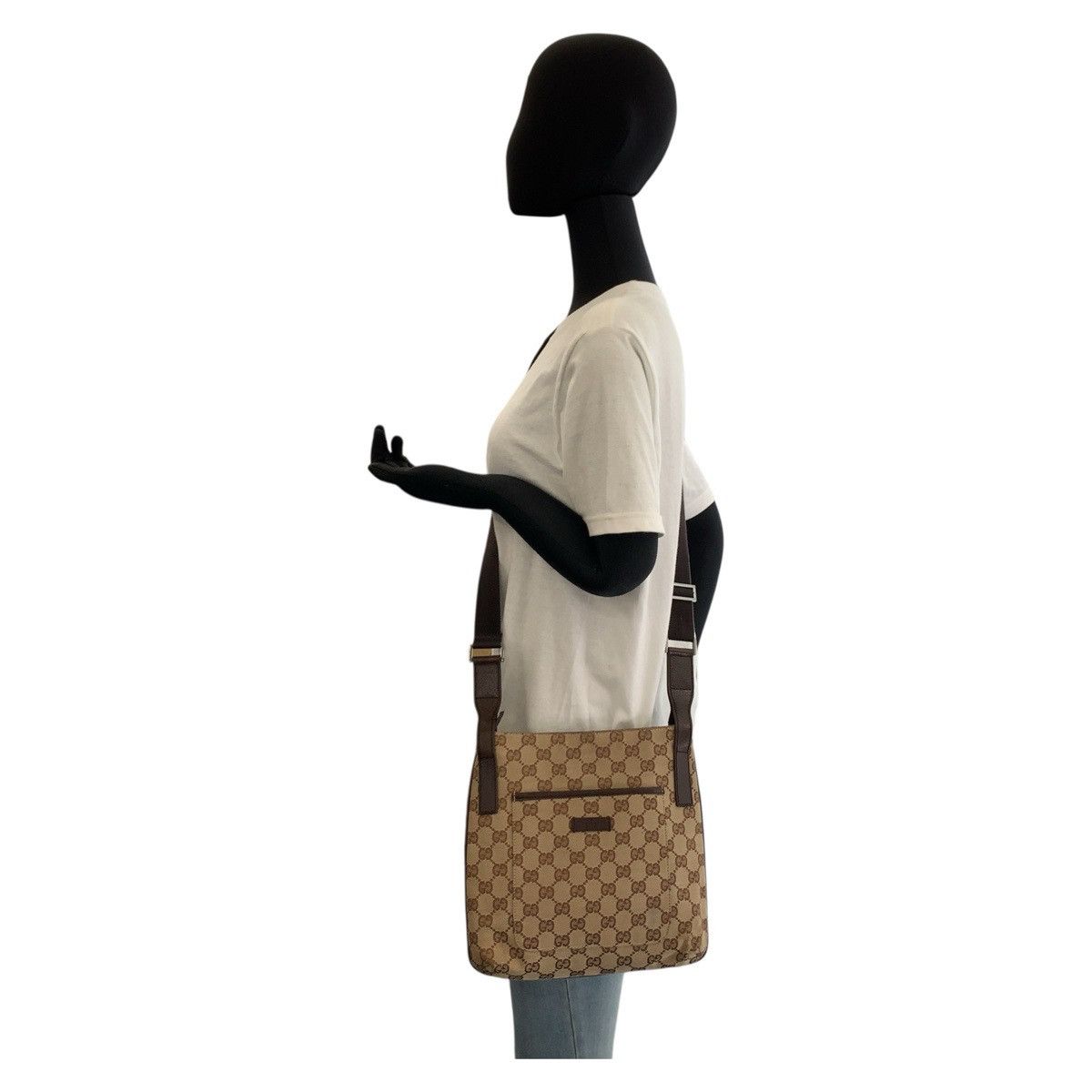 Gucci Gucci Gucci GG Canvas Leather Shoulder Bag Canvas Shoulder Bag 122793 DUTY FREE for USA Size ONE SIZE - 6 Thumbnail