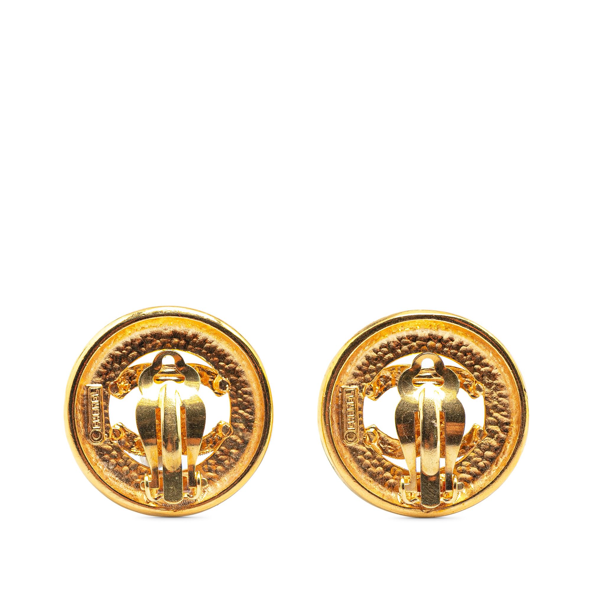 Chanel Chanel Gold Plated CC Round Clip On Earrings Size ONE SIZE - 2 Thumbnail