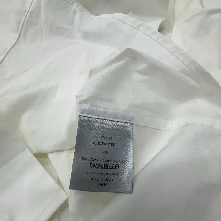 Dior Dior Logo Embroidered White Dress Shirt 0079 Size US M / EU 48-50 / 2 - 5 Thumbnail
