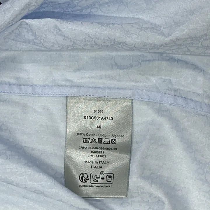 Dior Dior Simple Long Sleeve Shirt in Light Blue 0079 Size US M / EU 48-50 / 2 - 2 Thumbnail