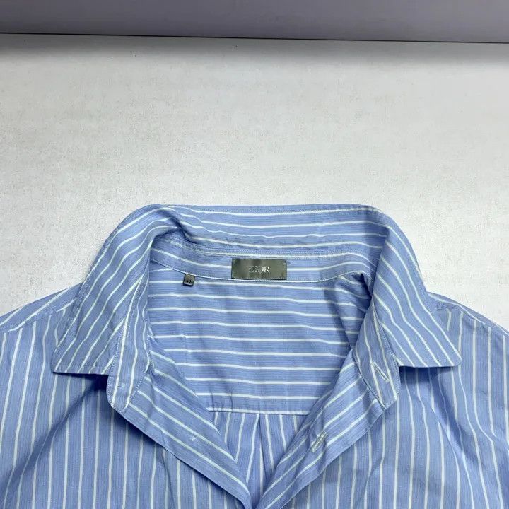 Dior Dior Blue Long Sleeve Printed Shirt for Men 0079 Size US M / EU 48-50 / 2 - 8 Thumbnail