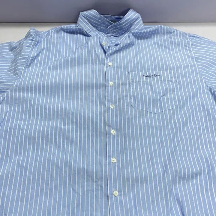 Dior Dior Blue Long Sleeve Printed Shirt for Men 0079 Size US M / EU 48-50 / 2 - 10 Thumbnail